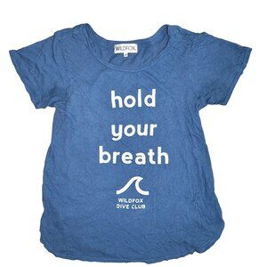 Wildfox "Hold Your Breath" blue light weight summer weight T-Shirt size small